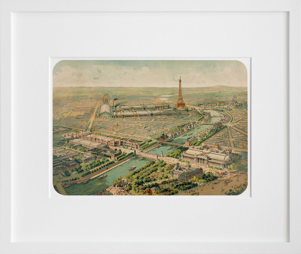 Vue panoramique de l'Exposition Universelle, 1900 in a white frame