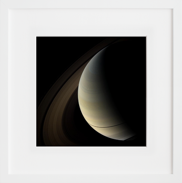 Load image into Gallery viewer, NASA Cassini mission to Saturn: Narrow Band in white frame.
