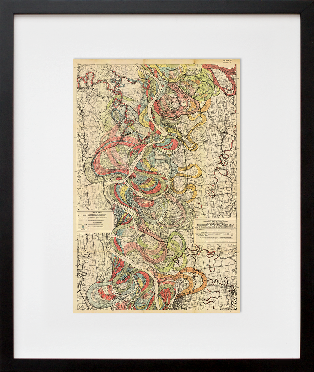 Plate 22, Sheet 8, Ancient Courses Mississippi River Meander Belt in a black frame