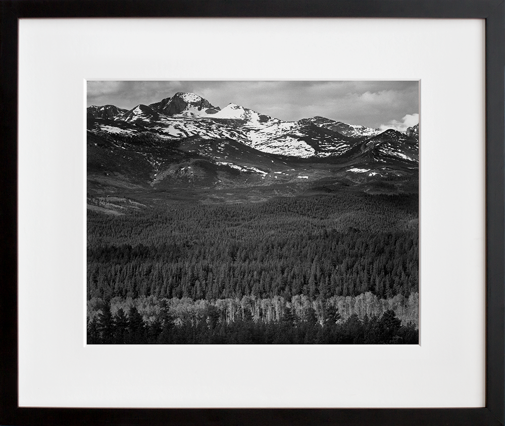 Long's Peak from Road, Rocky Mountain National Park in a black frame
