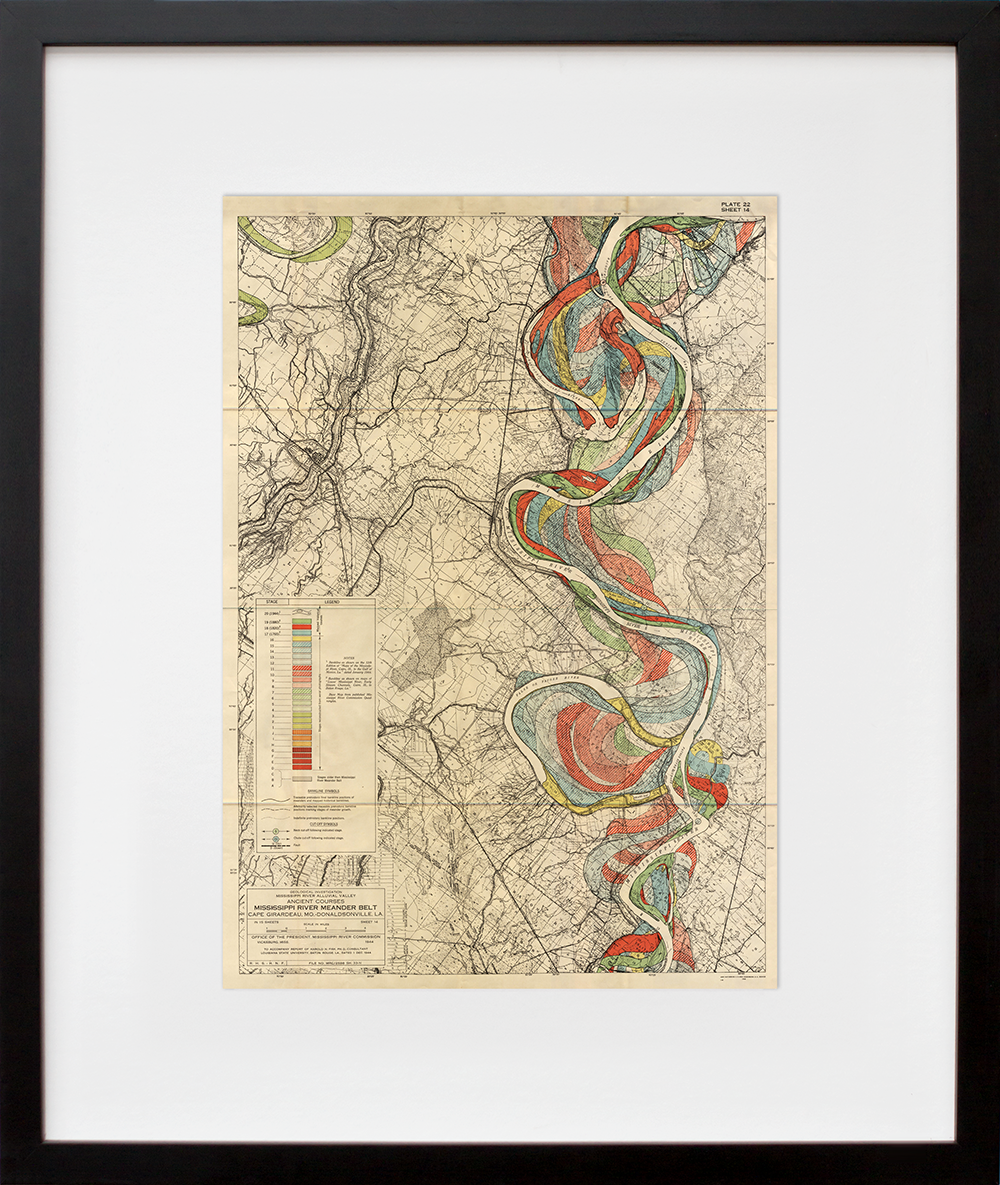 Plate 22, Sheet 14, Ancient Courses Mississippi River Meander Belt in a black frame