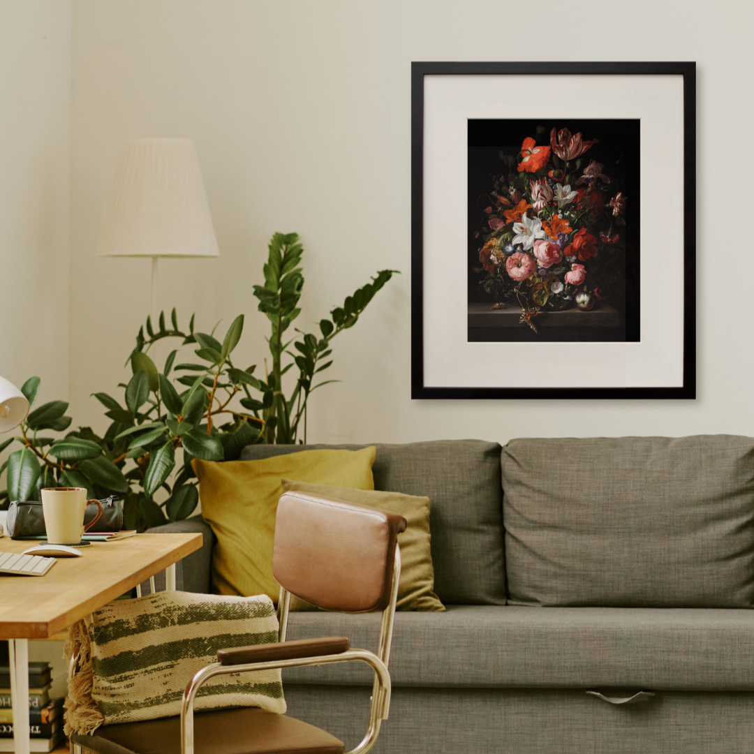 Rachel Ruysch's Flowers in a Glass Vase