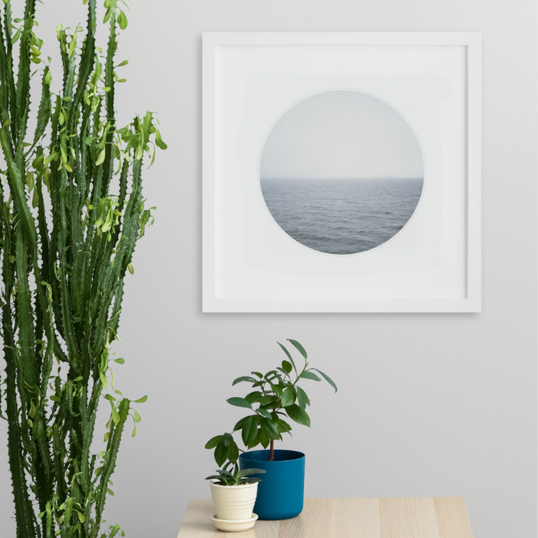 Ferry from Ardrossan Harbor in a white frame on a wall