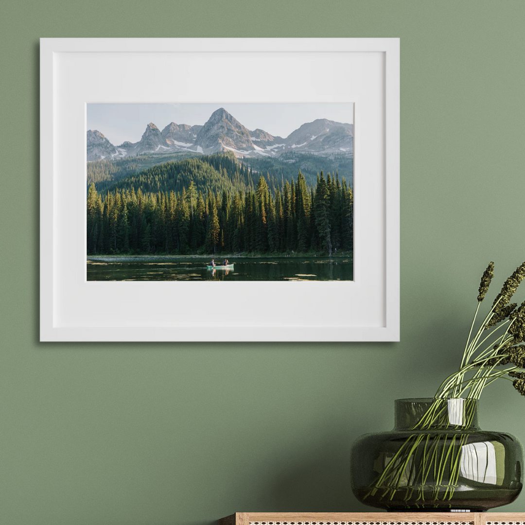 Lizard Range, British Columbia in a white frame on a wall