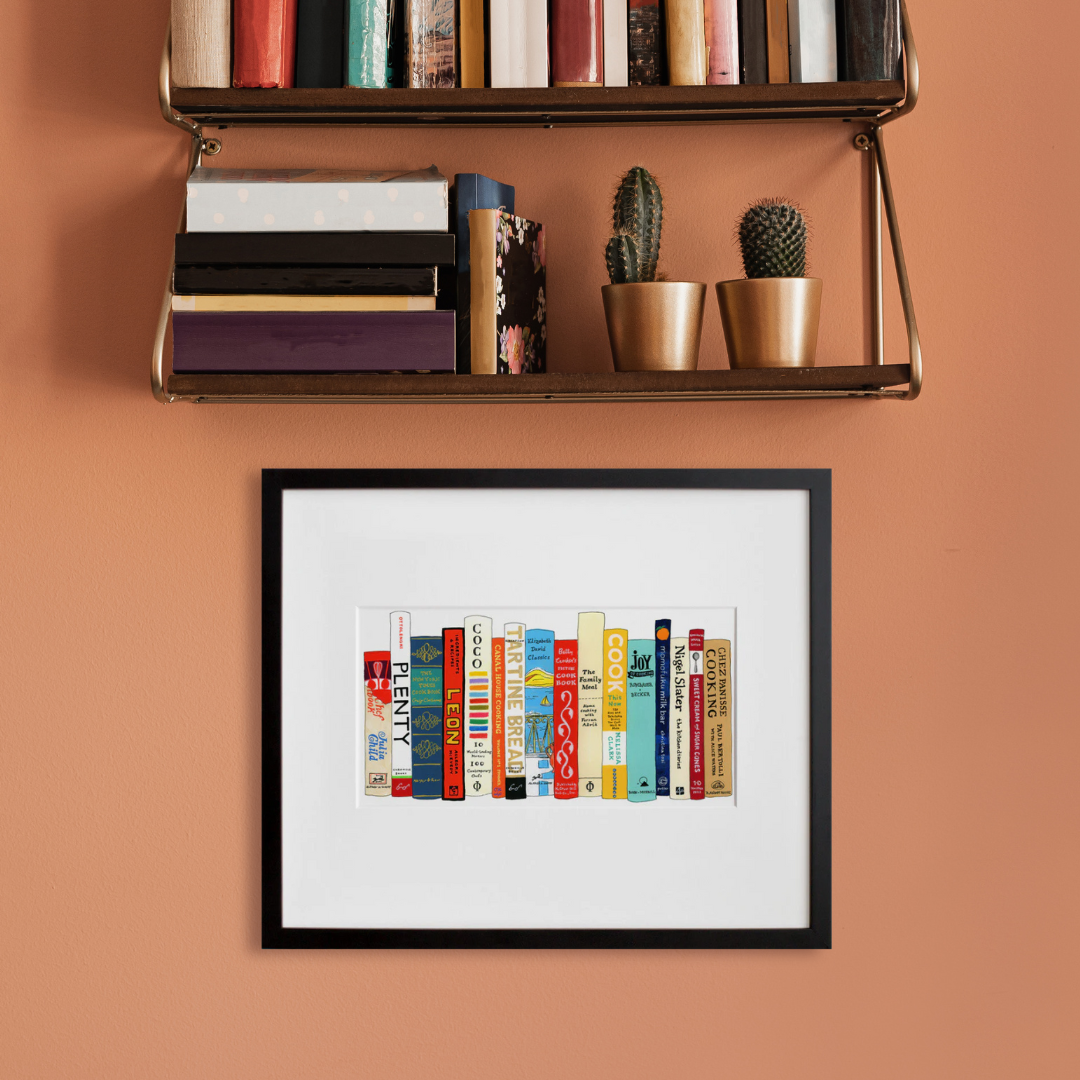 Ideal Bookshelf 506: Cooking in a black frame on a wall