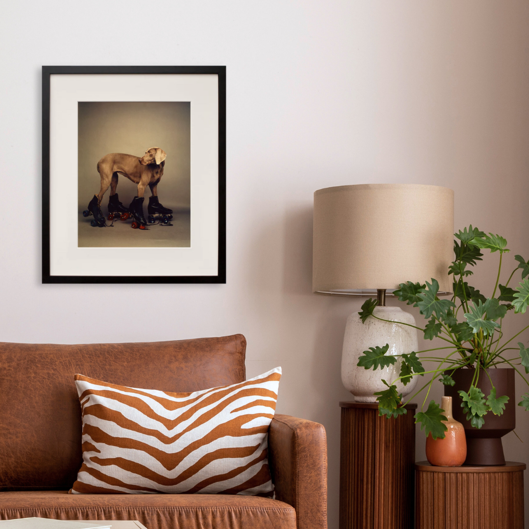Roller Rover in a black frame on a wall