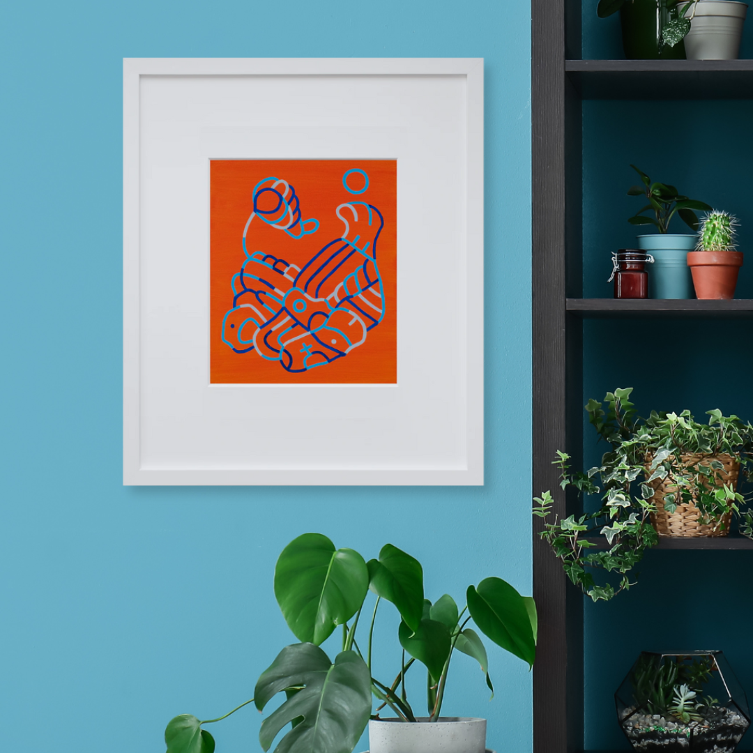 La Granada in a white frame on a wall