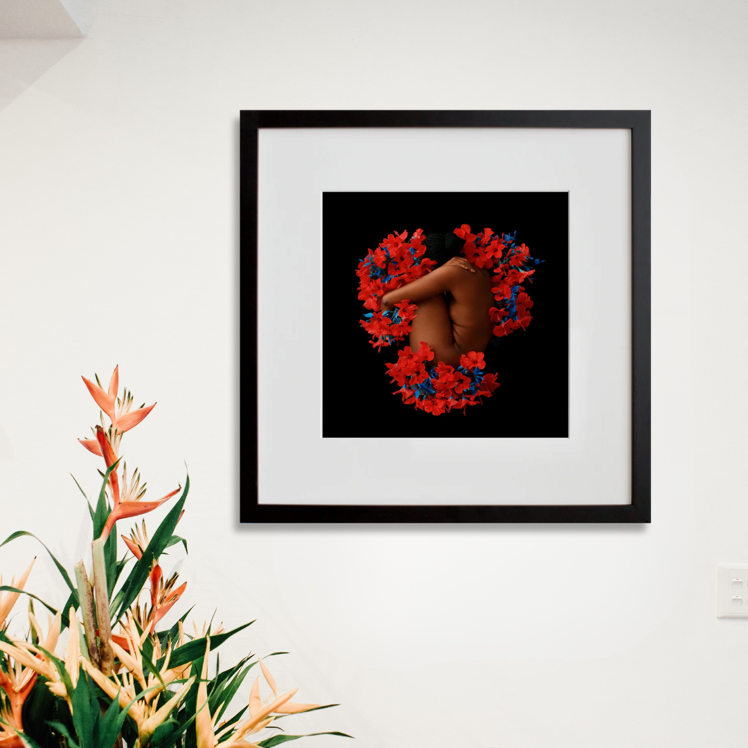 Feel my heartbeat in a black frame on a wall
