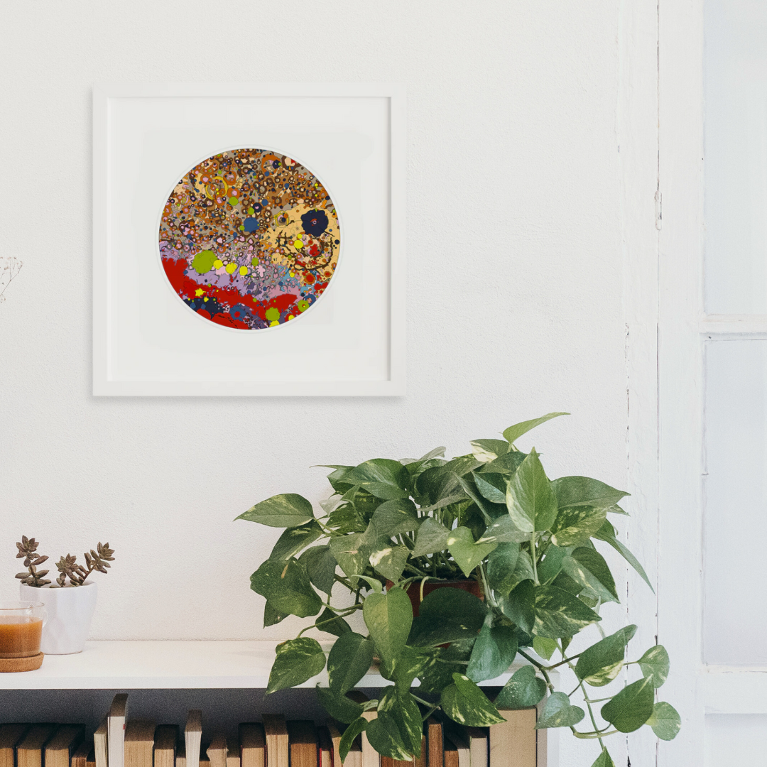 North Side of the Moon in a white frame on a wall