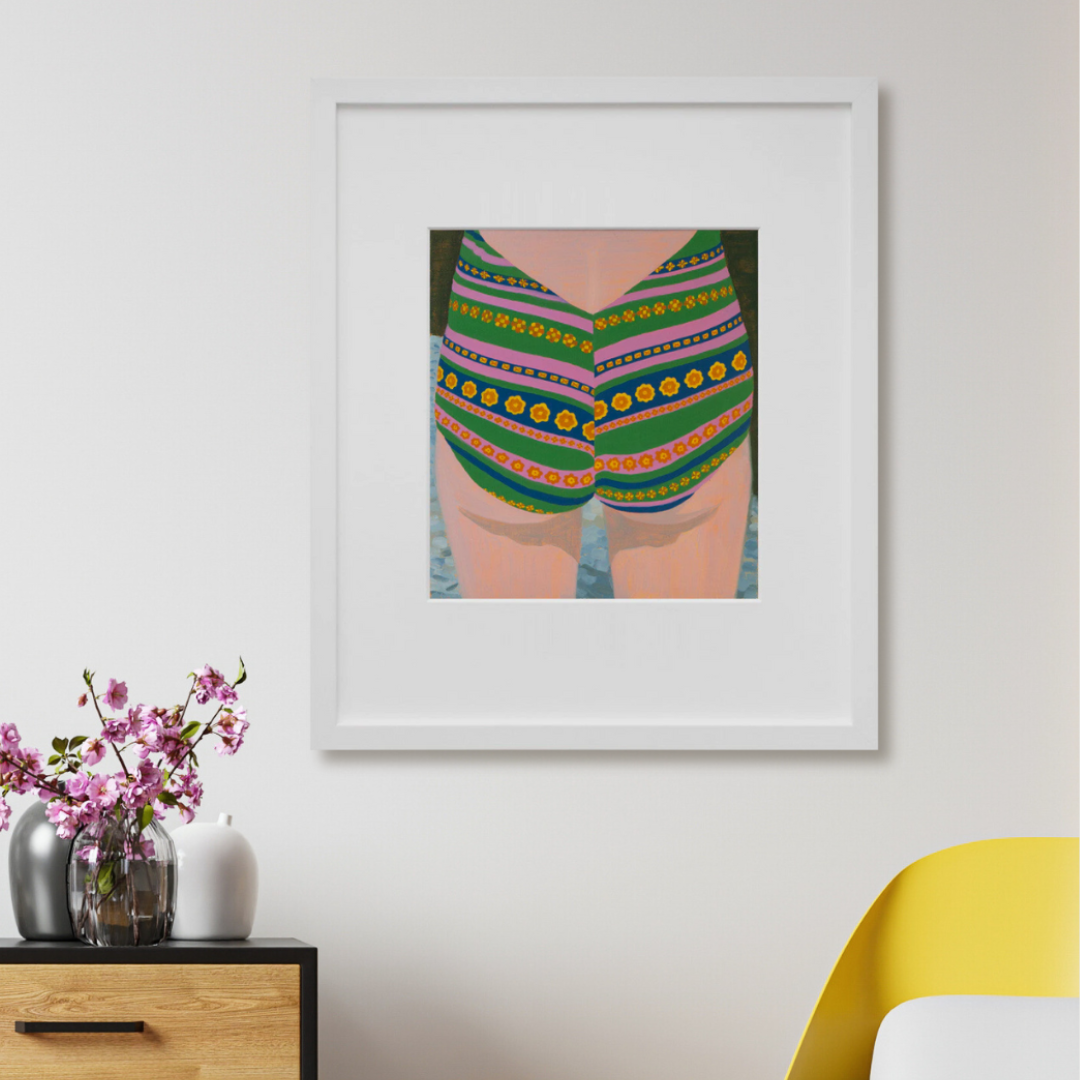 My Butt in a white frame on a wall