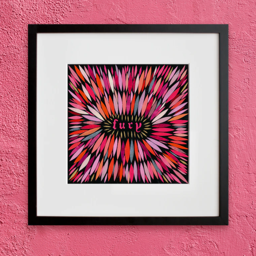 Fury in a black frame on a wall