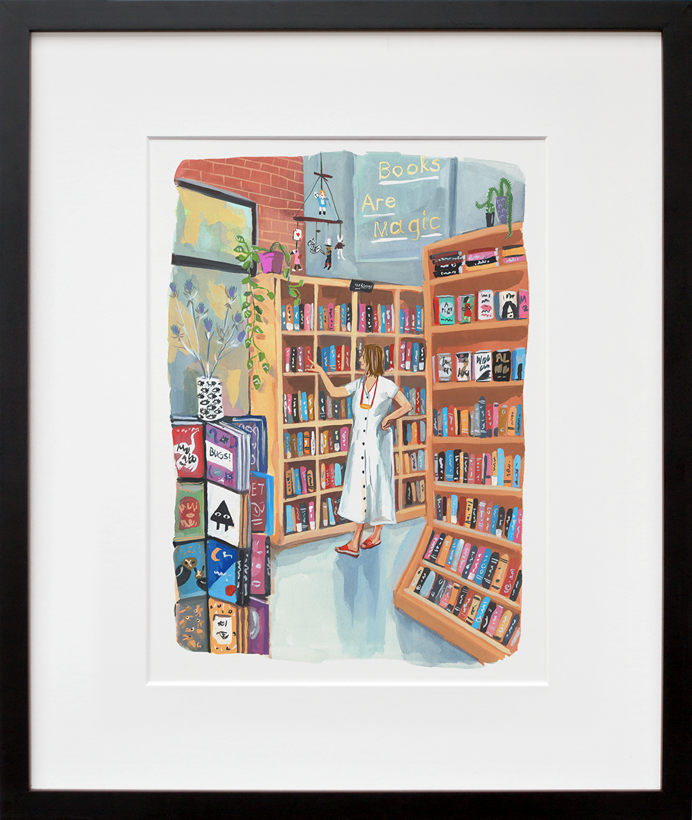Books Are Magic in a black frame