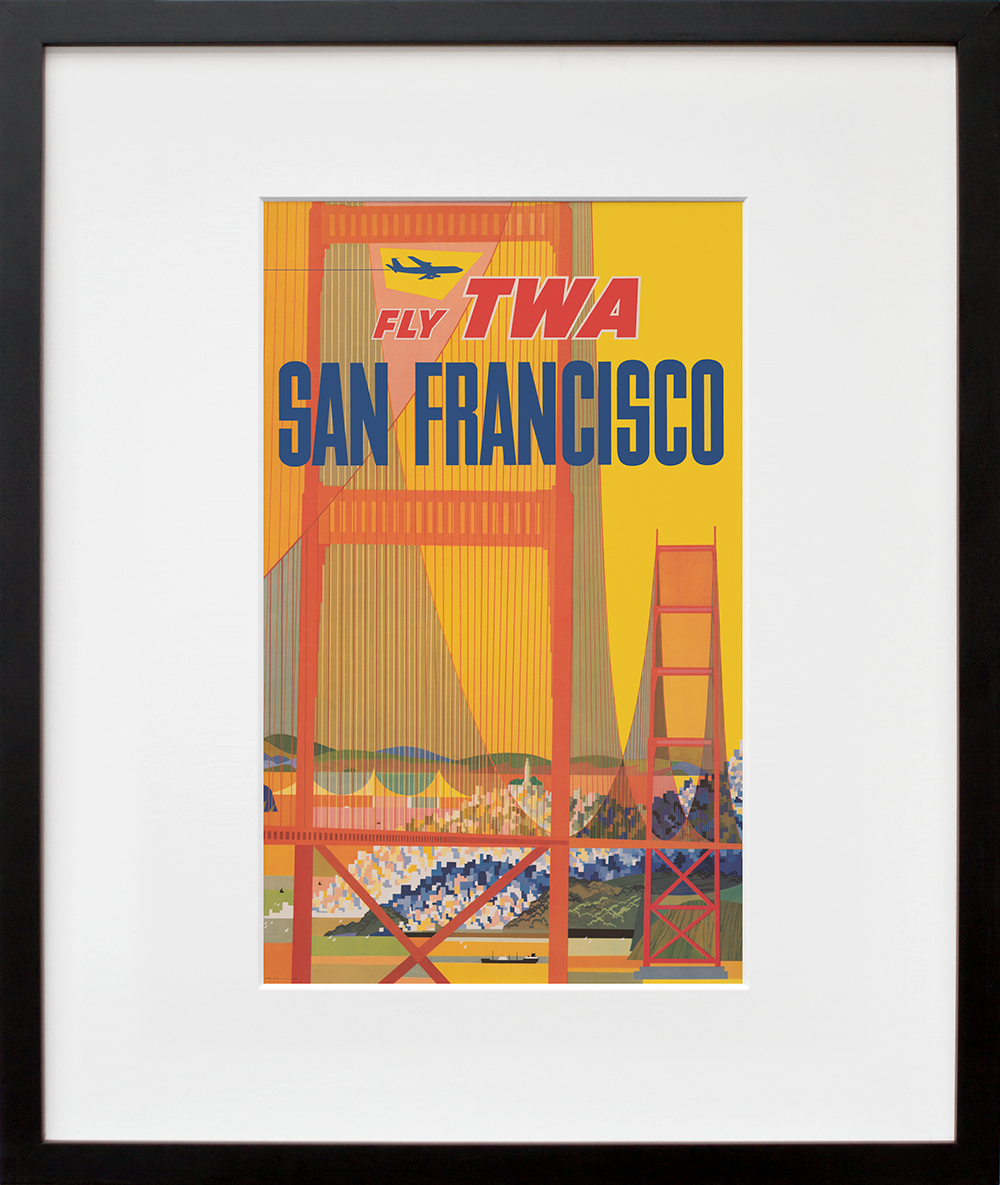Fly TWA: San Francisco in a black frame