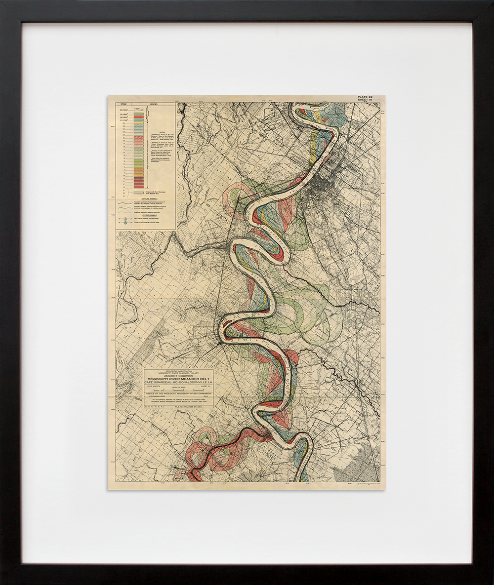Plate 22, Sheet 15, Ancient Courses Mississippi River Meander Belt in a black frame