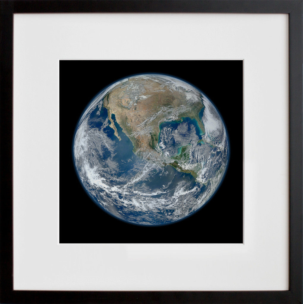 Blue Marble (Western Hemisphere) in a black frame