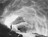 Mountaineer in an Ice Cave of Paradise Glacier, Mount Rainier National Park, Washington, 1925