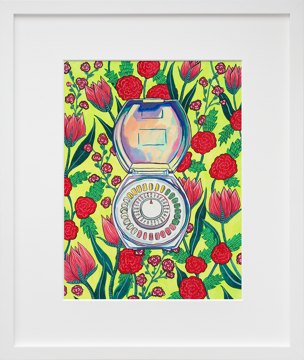 Birth Control Portrait I in a white frame