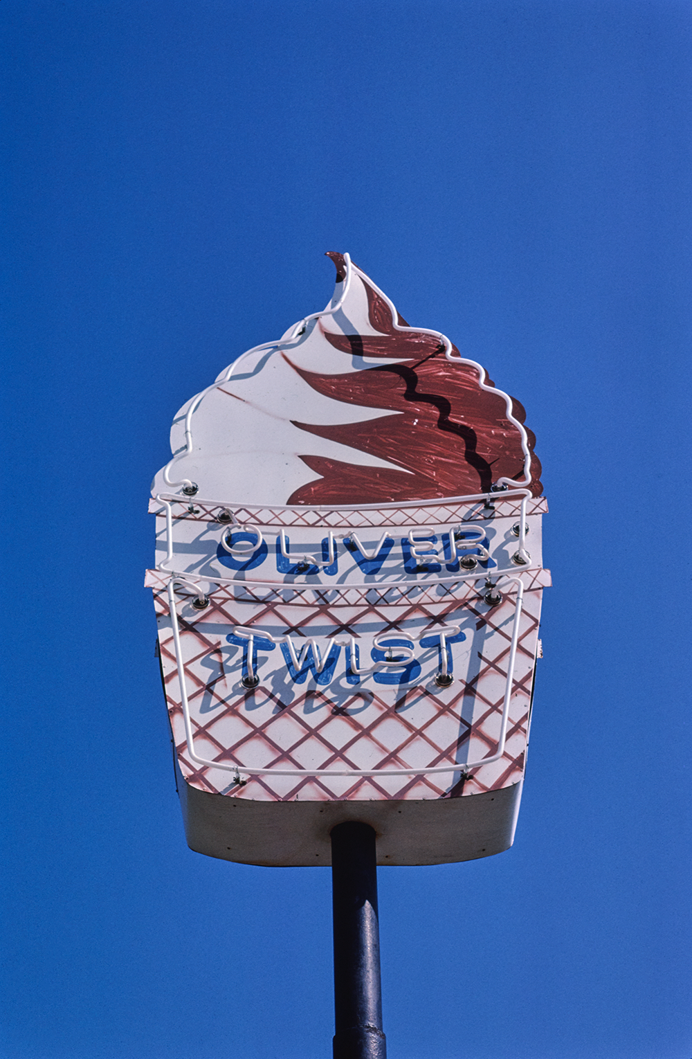 「 Ice Cream」版画 サイン入り 額装 モダンアート #484 Oliver Twist ice cream sign, Royal Oak, Michigan
