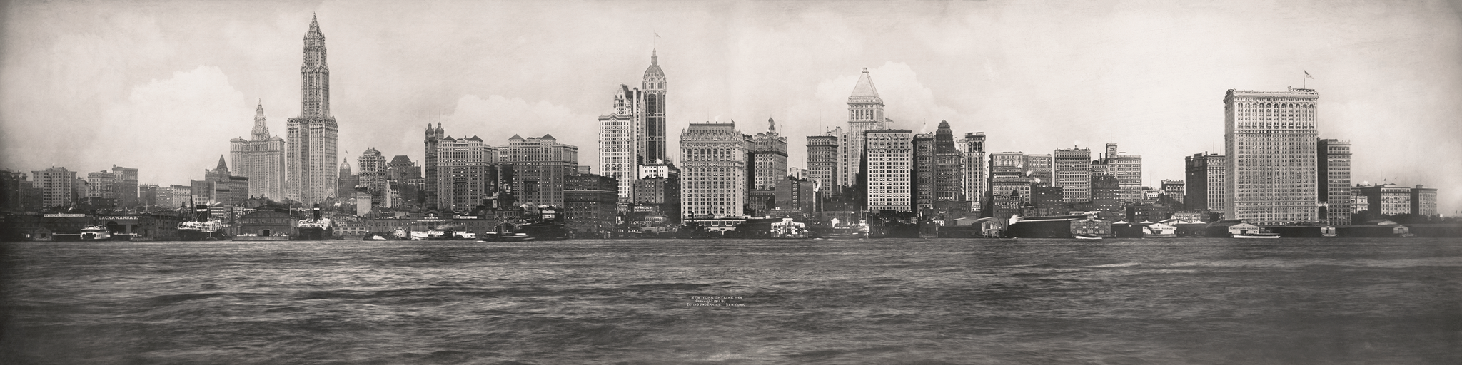 Quadro su Tela Skyline di new york city stile vintage di manhattan con  texture grunge 