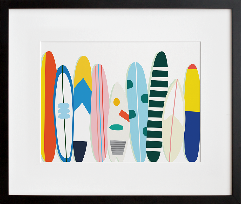Surf Stack in a black frame