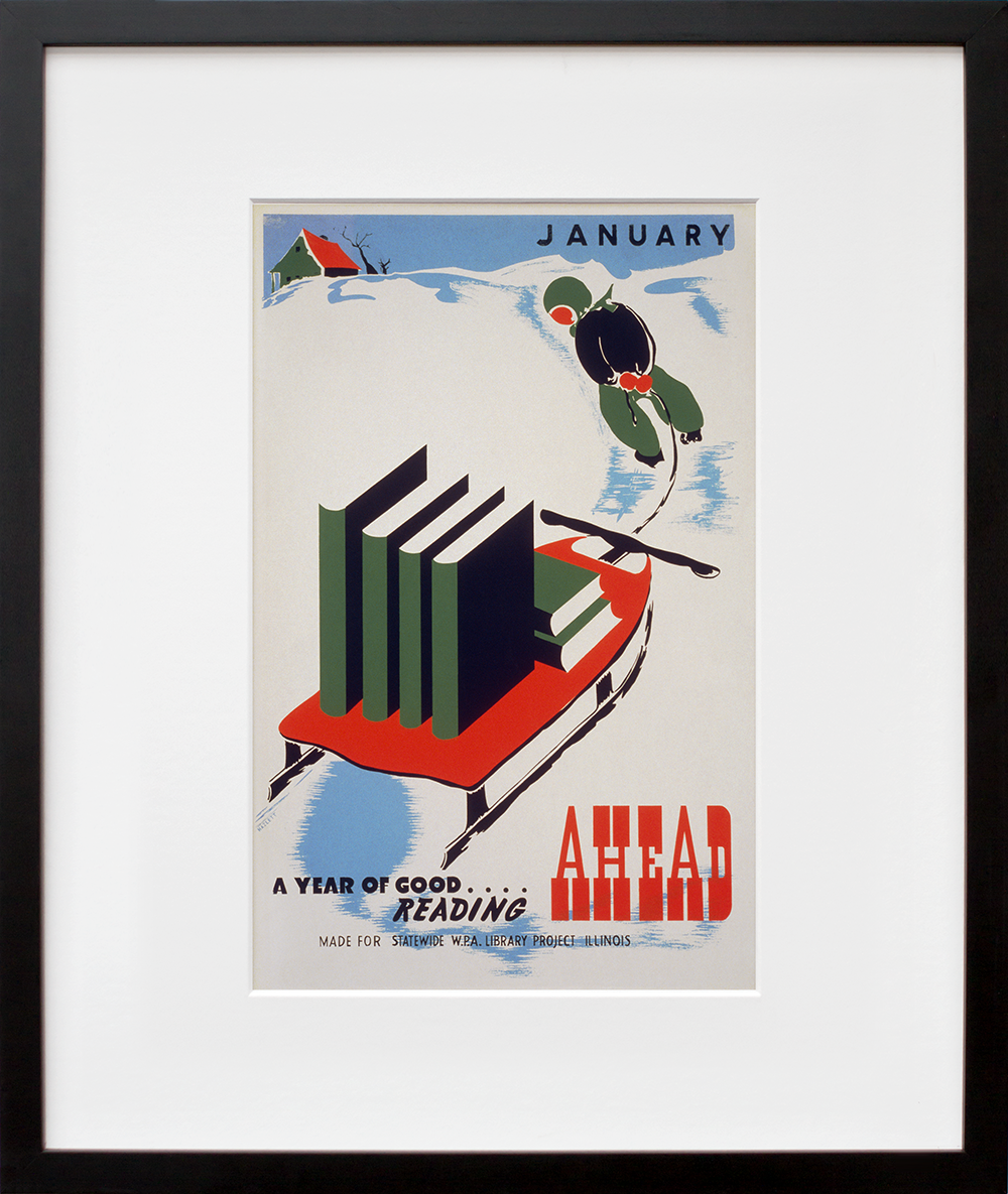 January—A year of good reading ahead in a black frame