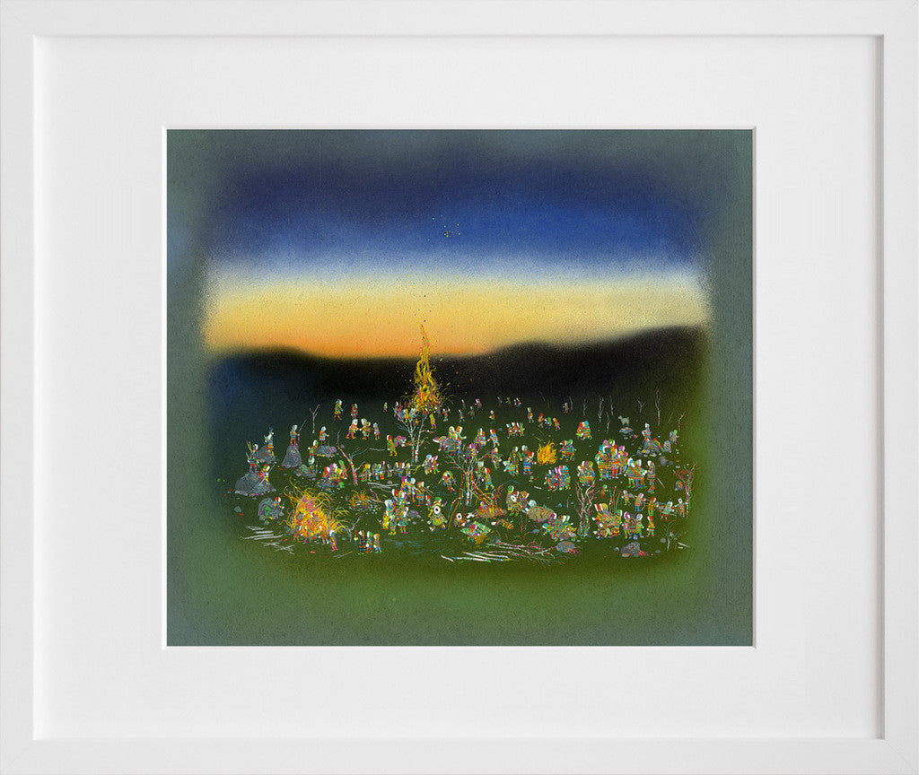 Bonfire in a white frame