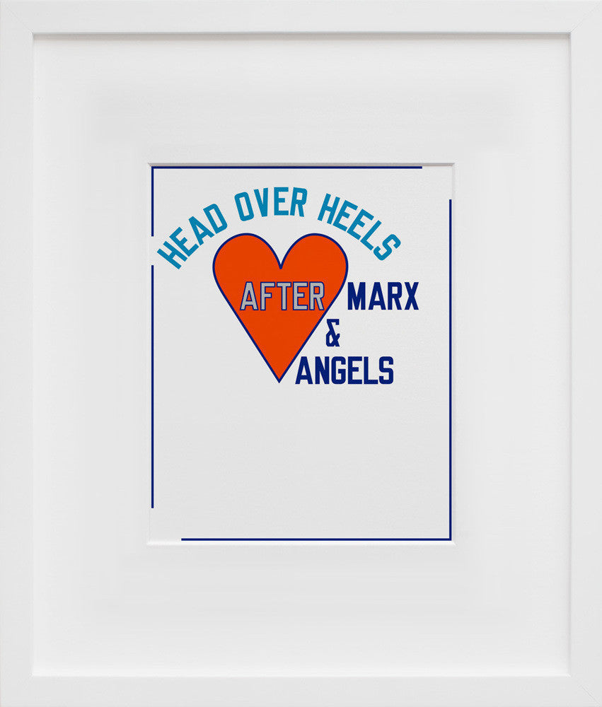 HEAD OVER HEELS in a white frame