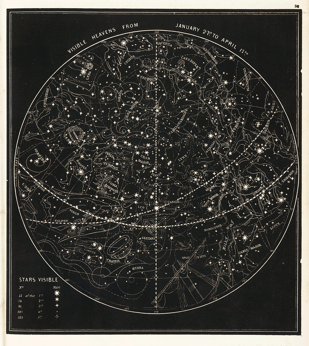 Visible Heavens, one of four celestial maps