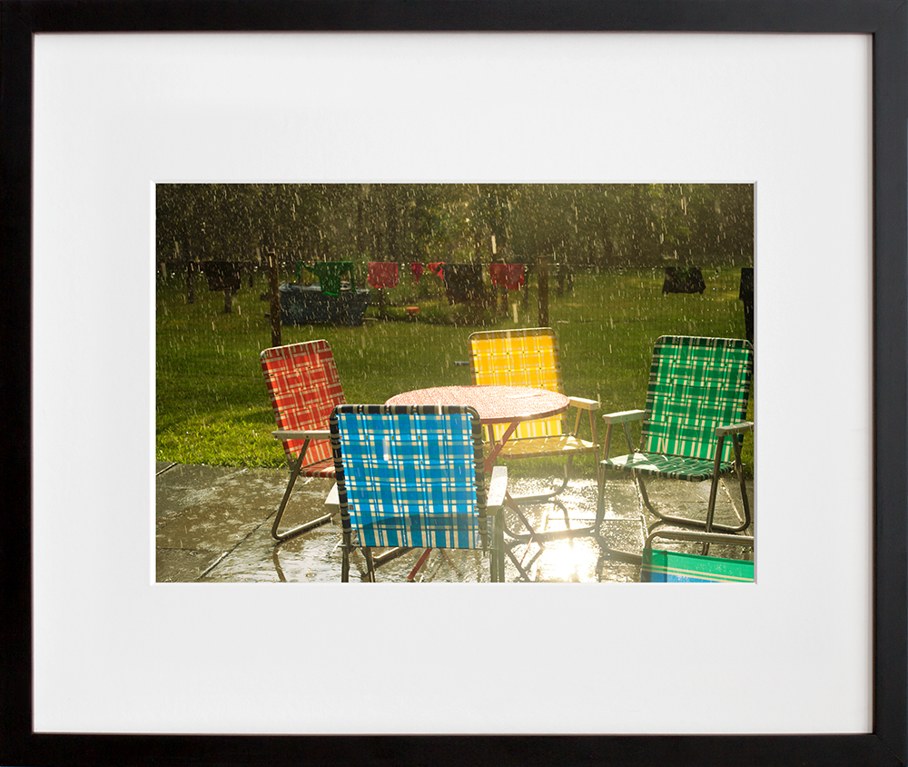 Rain in a black frame