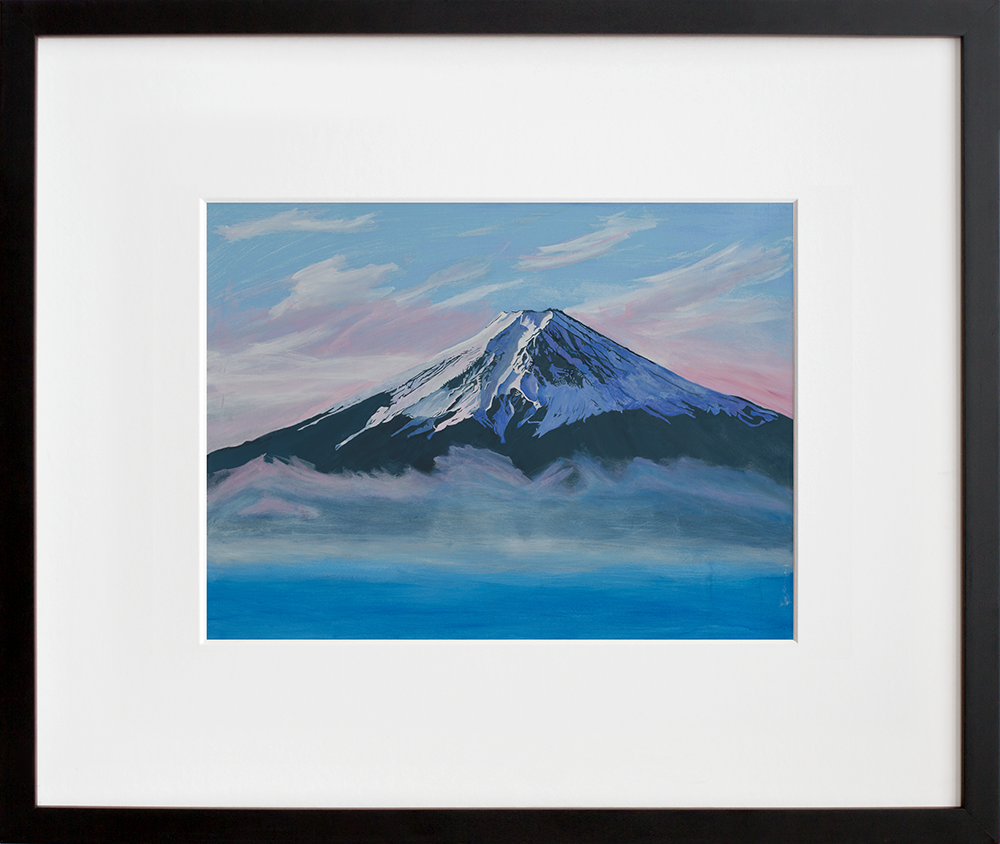 Mount Fuji, Holy Mountain series in a black frame