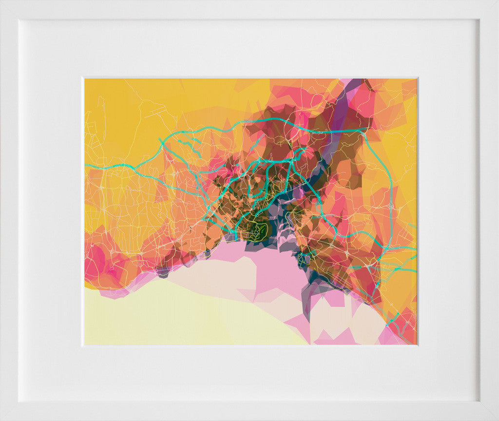 prettymaps (istanbul) in a white frame