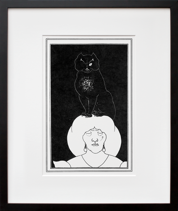 Load image into Gallery viewer, The Black Cat by Aubrey Beardsley in black frame
