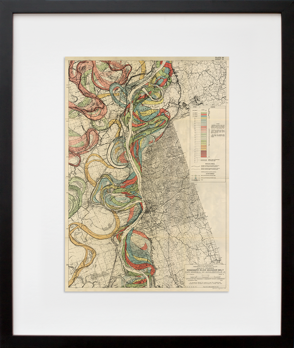 Plate 22, Sheet 12, Ancient Courses Mississippi River Meander Belt in a black frame