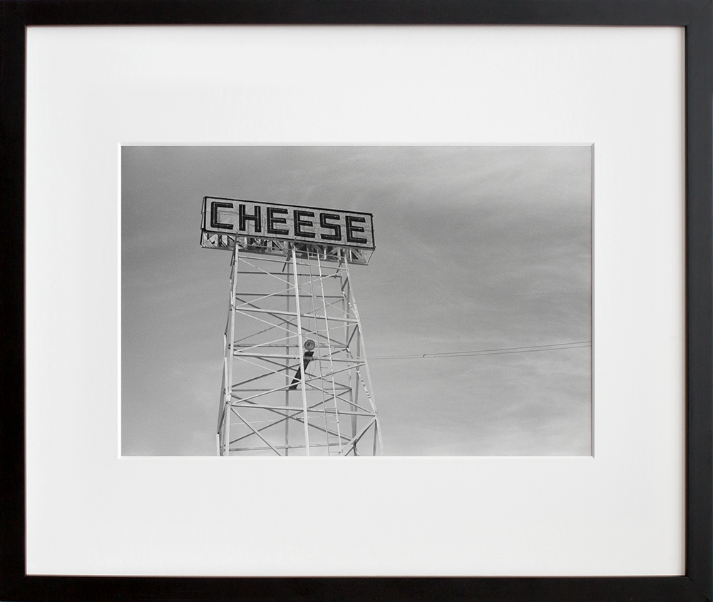Signs on U.S. 41, Kenosha County, Wisconsin (Cheese) in a black frame
