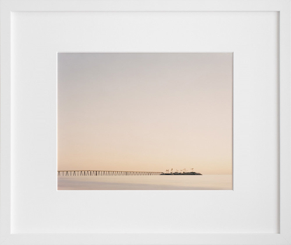 Rincon Artificial Island and Pipeline, Ventura, California in a white frame