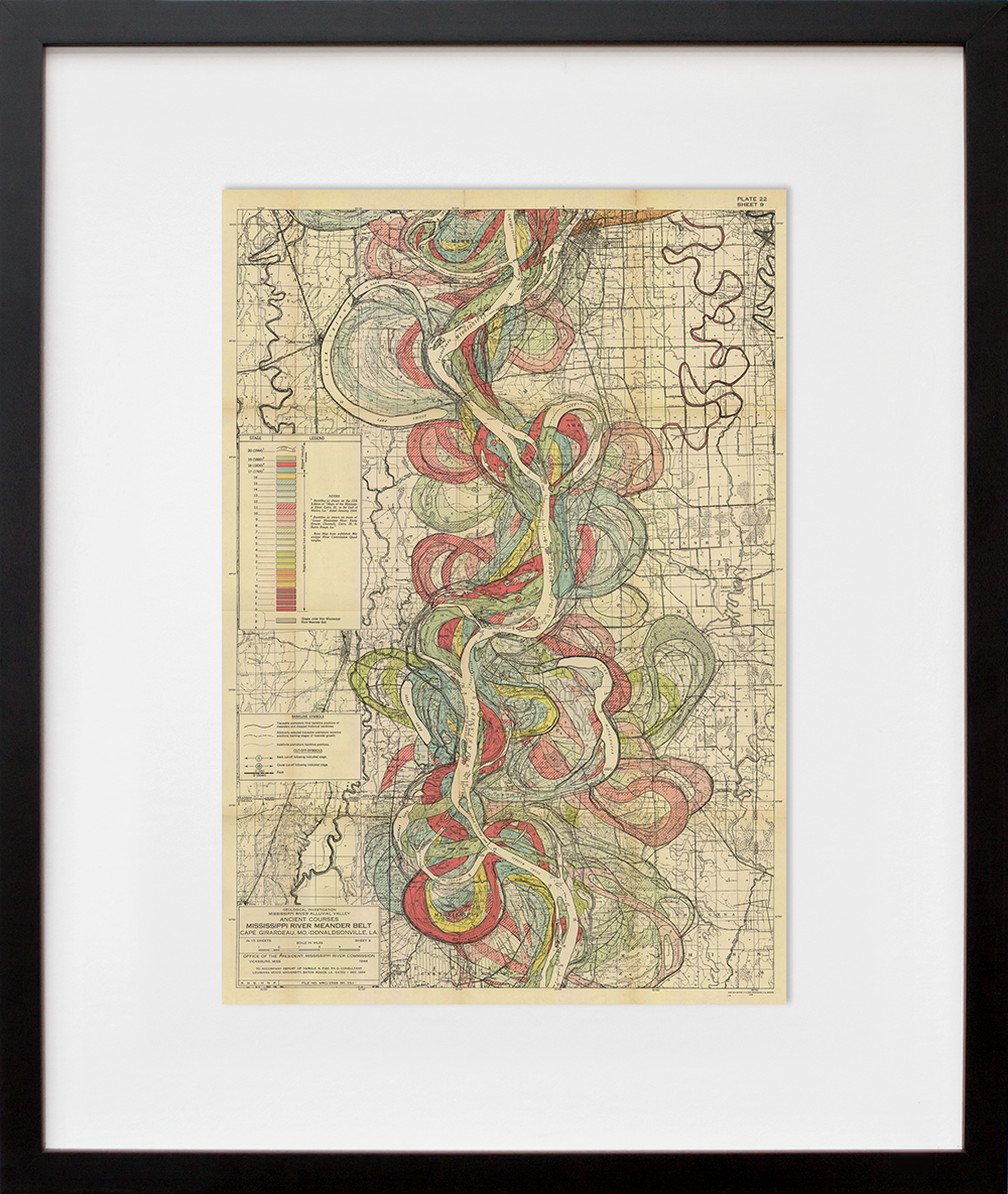 Plate 22, Sheet 9, Ancient Courses Mississippi River Meander Belt in a black frame