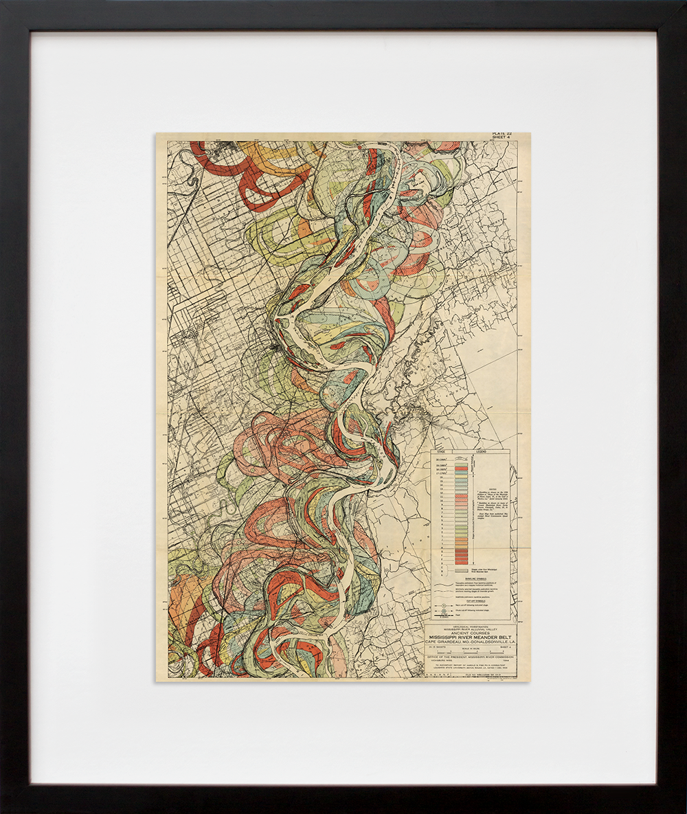 Plate 22, Sheet 4, Ancient Courses Mississippi River Meander Belt in a black frame