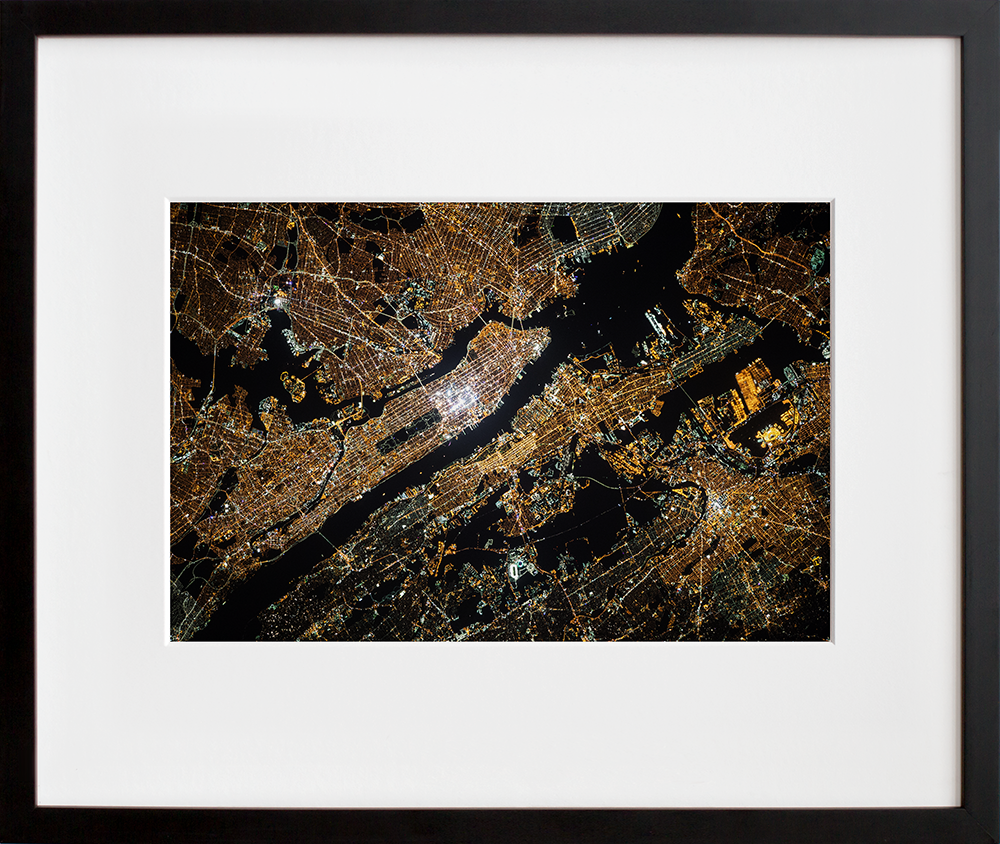 New York City (ISS045-E-066112) in a black frame