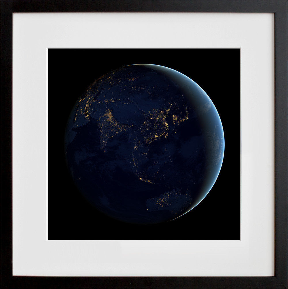 Black Marble (Asia) in a black frame