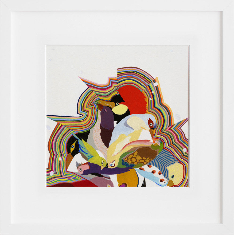 Bird Power in a white frame