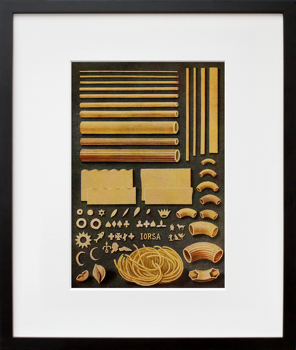 Macaroni and Similar Pastes in a black frame