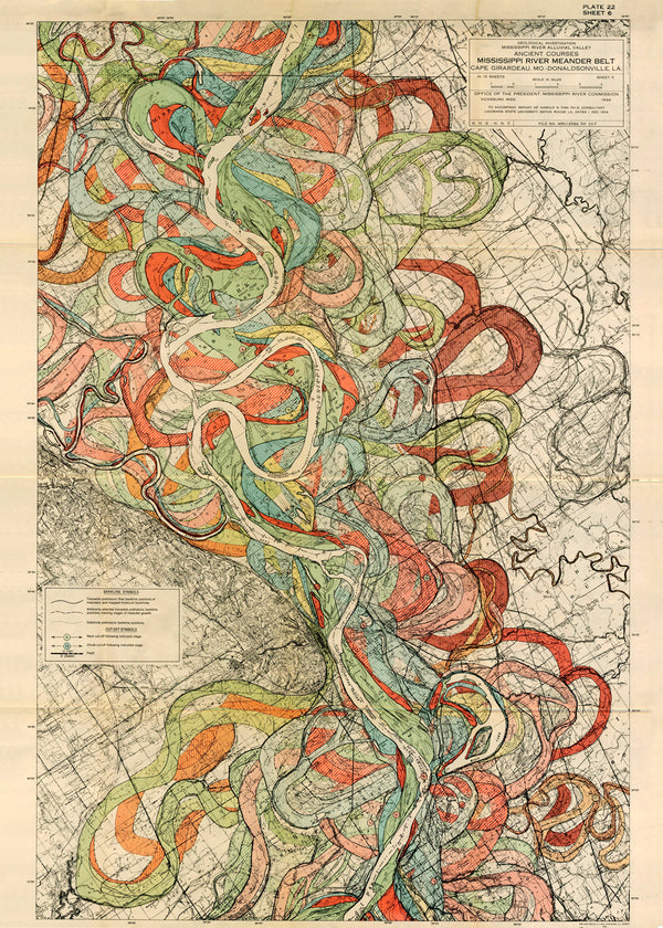 Load image into Gallery viewer, Plate 22, Sheet 6, Ancient Courses Mississippi River Meander Belt
