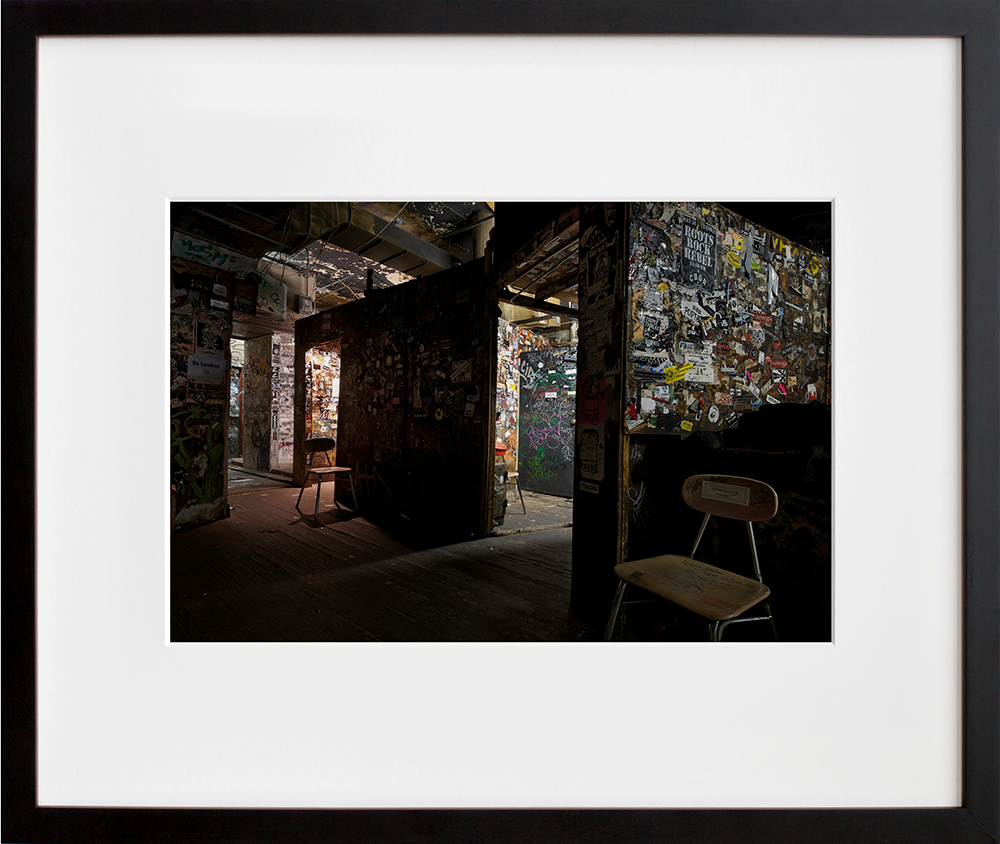 CBGB (Dressing Rooms) in a black frame