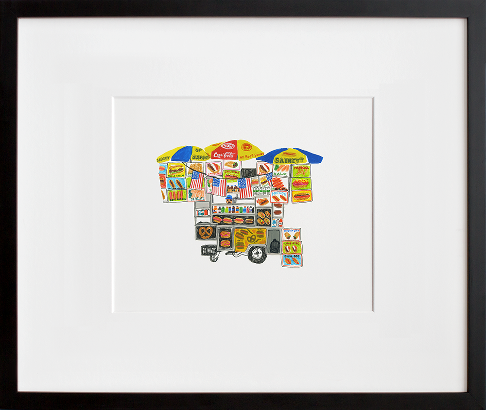 Food Cart on Gansevoort Street in a black frame