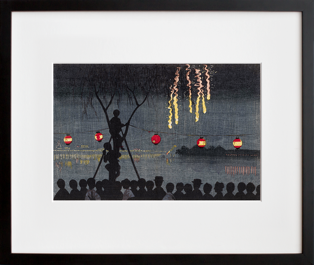Fireworks at Ikenohata in a black frame
