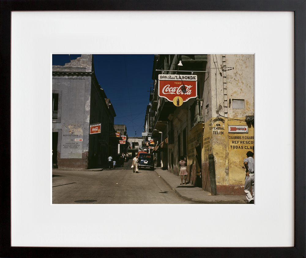 Street in San Juan, Puerto Rico in a black frame