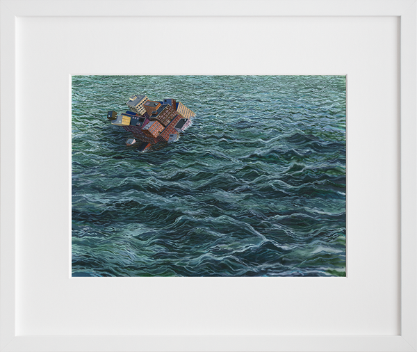 Load image into Gallery viewer, Adrift by Amy Casey in white frame
