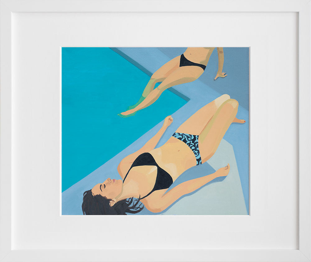 Poolside in a white frame