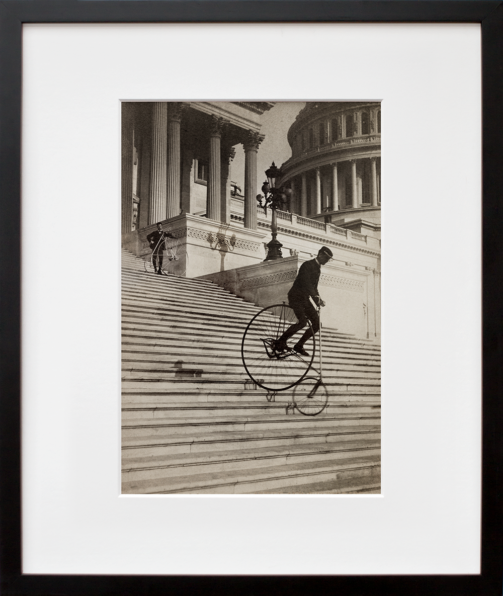 A perilous ride in a black frame