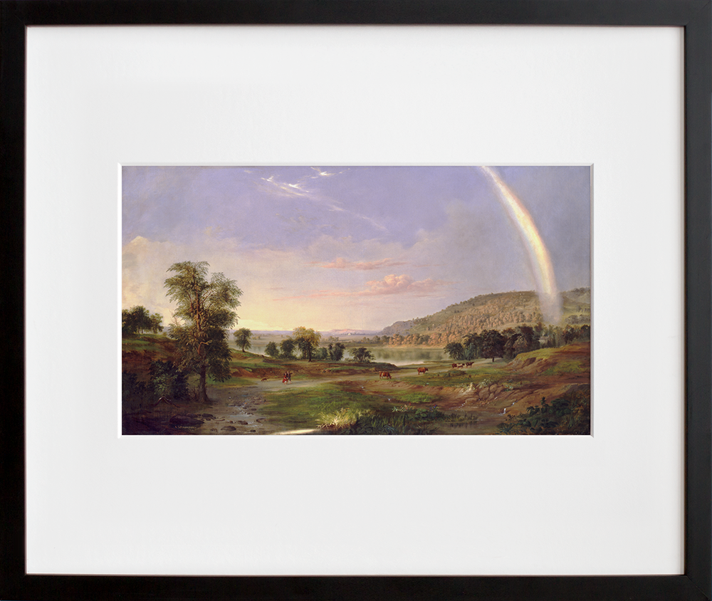 Landscape with Rainbow in a black frame